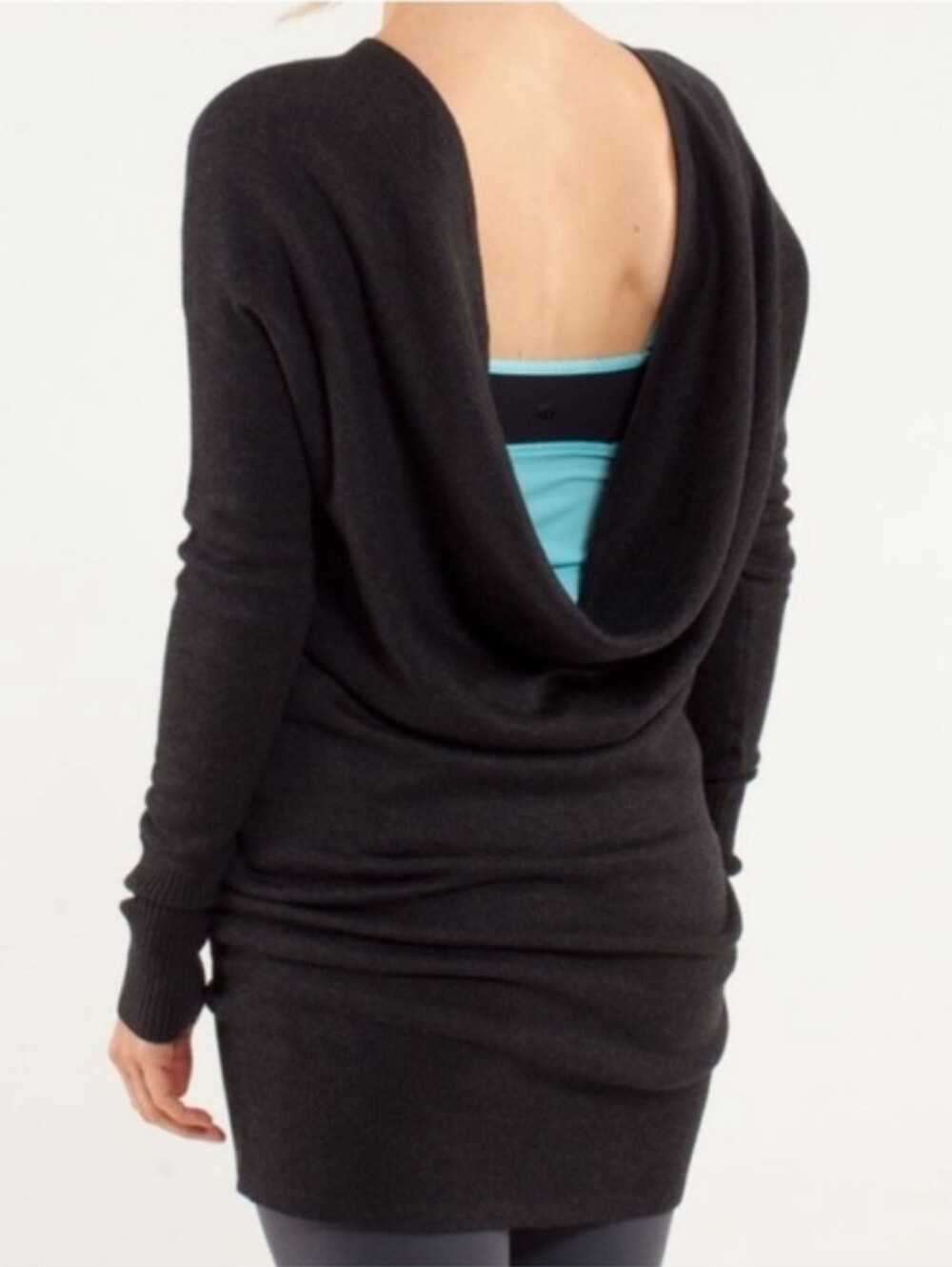 129. Lululemon Off Shoulder Open Back Light Knit Dress